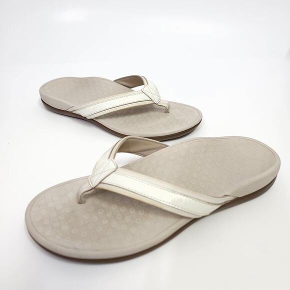 Vionic Shoes - Vionic Tide II Sandal Size 8 Toe Post Women's Orthotic Flip Flop Cream US